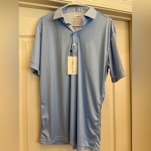 Collars & Co. Semi-Spread Blue Houndstooth Polo
